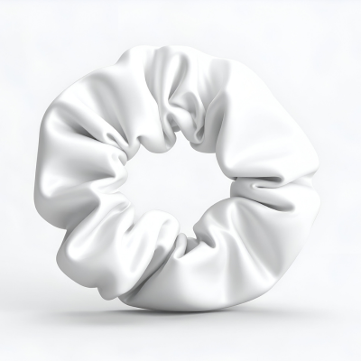 Silk Scrunchie White
