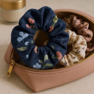 Large Silk Scrunchie Beige